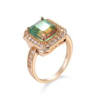 Zirkonia Messing Finger Ring, Ringform, goldfarben plattiert, Modeschmuck & verschiedene Größen vorhanden & für Frau & mit kubischem Zirkonia, 15x13mm, verkauft von PC