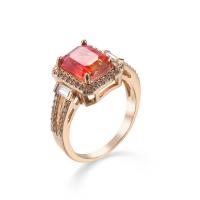 Zirkonia Messing Finger Ring, Ringform, goldfarben plattiert, Modeschmuck & verschiedene Größen vorhanden & für Frau & mit kubischem Zirkonia, 13x11mm, verkauft von PC