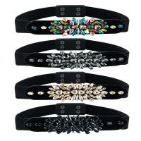 Cinturón de cuerda de nylon, paño, para mujer & con diamantes de imitación, más colores para la opción, 35mm,25mm, longitud:aproximado 28.34 Inch, Vendido por UD