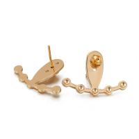 Brass Earring Stud Component, 14K gold-filled, fashion jewelry & for woman 