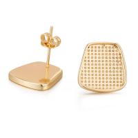 Brass Earring Stud Component, with Plastic Pearl, 14K gold-filled, DIY 