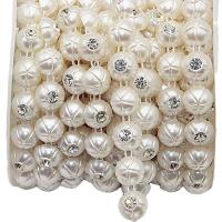 Mode perles Strand, plastique, avec strass, plus de couleurs à choisir, Vendu par bobine