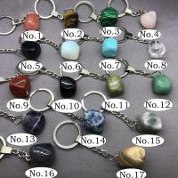 Природный камень застежка для ключей, Нерегулярные, Мужская, Много цветов для выбора, 20-40mm, продается PC