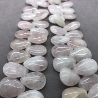 Natürliche Rosenquarz Perlen, Tropfen, poliert, DIY, Rosa, 10x12mm, Länge:ca. 17 cm, ca. 28PCs/Strang, verkauft von Strang