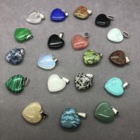 Gemstone ювелирные изделия Кулон, Природный камень, Сердце, полированный, Мужская, Много цветов для выбора, 20mm, продается PC