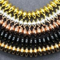Farbige Magnetische Hämatit Perlen, flache Runde, plattiert, DIY & verschiedene Größen vorhanden, keine, Länge:ca. 38 cm, verkauft von Strang