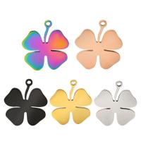 Stainless Steel Pendants, 304 Stainless Steel, Four Leaf Clover, Vacuum Ion Plating, Unisex 