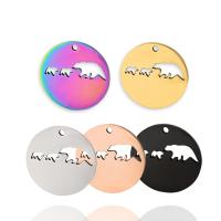 Stainless Steel Pendants, 304 Stainless Steel, Round, Vacuum Ion Plating, Unisex & hollow 30mm 