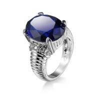 Cubic Zircon Brass Finger Ring, ring shape, platinum color plated, fashion jewelry & Unisex & with cubic zirconia 