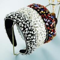 Hair Bands, Pleuche, with Glass Rhinestone & Zinc Alloy, fashion jewelry & for woman & with rhinestone 