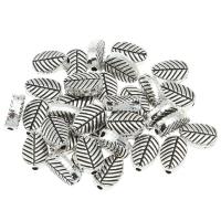 Zinc Alloy Jewelry Beads, Leaf, antique silver color plated, lead & cadmium free Approx 1mm, Approx 