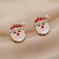 Christmas Earrings, Zinc Alloy, Christmas Design & fashion jewelry & for woman & with rhinestone 