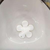 Pendentifs de coquillage naturel, coquille d'eau douce, Fleur de prunier, poli, blanc, 2-15mm, Vendu par PC
