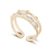 Cubic Zirconia Micro Pave Brass Finger Ring, Adjustable & micro pave cubic zirconia & for woman 