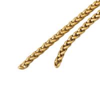 Латунная цепочка-канат, Латунь, DIY & веревки цепи, Золотой, продается м