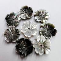 Black Lip Shell Bead Cap, Flower, Carved, DIY, mixed colors, 12mm 
