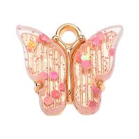 Acrylic Zinc Alloy Pendant, with Acrylic, Butterfly, gold color plated, fashion jewelry Approx 