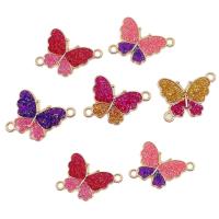 Enamel Zinc Alloy Connector, Butterfly, gold color plated, fashion jewelry Approx 