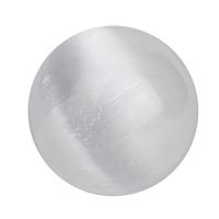 Gipsstein Dekoration, rund, poliert, weiß, 50-60mm, verkauft von PC