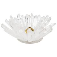 Buy Incense Holder and Burner in Bulk , Clear Quartz, with Zinc Alloy, Flower, gold color plated mixed colors, 80-90mm 