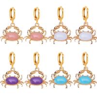 Huggie Hoop Drop Earring, alliage de zinc, crabe, Placage de couleur d'or, pour femme & émail, plus de couleurs à choisir Environ Vendu par sac