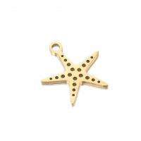Stainless Steel Pendants, 304 Stainless Steel, Starfish, Vacuum Ion Plating, fashion jewelry 