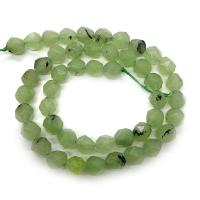 Prehnite Beads, Natural Prehnite, Round, Star Cut Faceted & DIY green Approx 14.96 