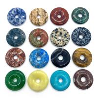 Gemstone Jewelry Pendant, Donut 25mm 