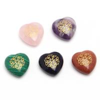 Gemstone ювелирные изделия Кулон, Полудрагоценный камень, Сердце, покрыт лаком, различные материалы для выбора, Много цветов для выбора продается PC