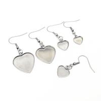 Stainless Steel Hook Earwire, 304 Stainless Steel, Heart, machine polished, polished & DIY & Unisex original color 