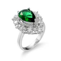 Zirkonia Messing Finger Ring, Ringform, Platinfarbe platiniert, Modeschmuck & verschiedene Größen vorhanden & für Frau & mit kubischem Zirkonia, keine, verkauft von PC