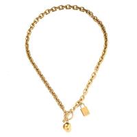 Collier de bijoux en acier inoxydable, Acier inoxydable 304, cadnas, bijoux de mode & pour femme, plus de couleurs à choisir, 7mm,10*18mm,12mm Environ 17.72 pouce, Vendu par PC