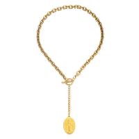 Collier de bijoux en acier inoxydable, Acier inoxydable 304, bijoux de mode & pour femme, plus de couleurs à choisir, 7mm,20*30mm Environ 15.75 pouce, Vendu par PC