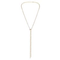 Stainless Steel Sweater Chain Necklace, 304 Stainless Steel, with 3.94inch extender chain, Double Layer & for woman & with rhinestone 2mm Approx 13.78 Inch, Approx 21.65 Inch 