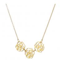 Stainless Steel Jewelry Necklace, 304 Stainless Steel, with 1.97inch extender chain, Flower, fashion jewelry & for woman, golden, 15mm Approx 17.72 Inch 