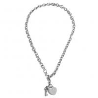 Stainless Steel Jewelry Necklace, 316L Stainless Steel, fashion jewelry & Unisex 7mm,17mm Approx 17.72 Inch 