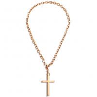 Stainless Steel Jewelry Necklace, 316L Stainless Steel, Cross, fashion jewelry & Unisex 43mm Approx 17.72 Inch 