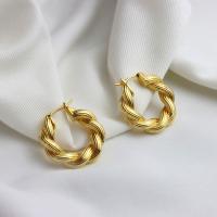 Brass Hoop Earring, 18K gold plated, fashion jewelry & for woman, 25mm 
