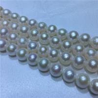 Perlas Redondas Freshwater, Perlas cultivadas de agua dulce, Bricolaje, Blanco, 9-10mm, longitud:aproximado 40 cm, Vendido por Sarta