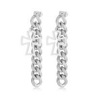 Stainless Steel Drop Earring, 304 Stainless Steel, stainless steel post pin, plated, with cross pattern & for woman 