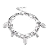 Titanium Steel Bracelet & Bangle, titanium steel lobster clasp, Double Layer & for woman .5 cm 