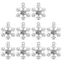 Zinc Alloy Rhinestone Pendants, Snowflake, gold color plated & with rhinestone 