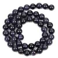Goldstone Beads, with Blue Goldstone, Round, DIY Approx 14.96 Inch 