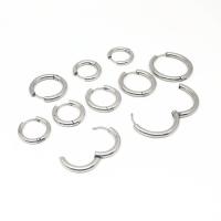 Stainless Steel Huggie Hoop Earring, 304 Stainless Steel, Round, polished, DIY & Unisex original color 