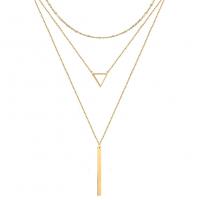 Collier de mode Multi couche, Acier inoxydable 304, avec 1.97inch chaînes de rallonge, trois couches & bijoux de mode & pour femme, plus de couleurs à choisir, 14mm,50mm Environ 21.65 pouce, Vendu par PC