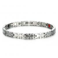 Stainless Steel Healing Bracelets, 304 Stainless Steel, fashion jewelry & for woman, silver color, 6mm Approx 7.28 Inch 