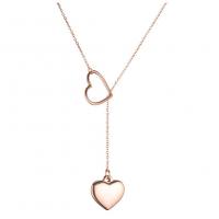 Stainless Steel Jewelry Necklace, 304 Stainless Steel, Heart, fashion jewelry & for woman, rose gold color, 16mm Approx 17.72 Inch 