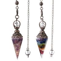 Brass Pendulum, with Gemstone, Conical Approx 7.09 Inch 