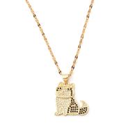 Cubic Zircon Micro Pave Brass Necklace, with 1.96 inch extender chain, Stick, gold color plated, fashion jewelry & micro pave cubic zirconia & for woman .71 Inch 
