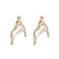 Brass Earring Drop Component, irregular, gold color plated, fashion jewelry 